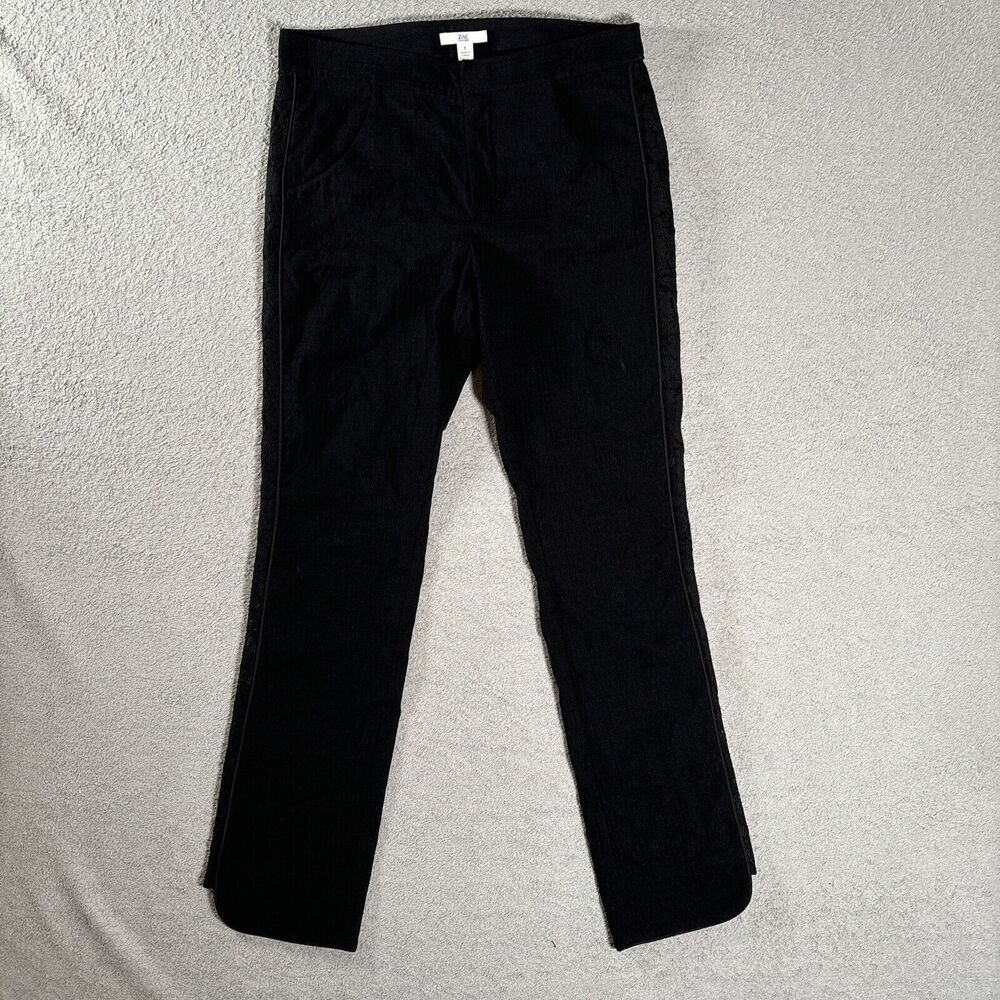 Zac Zac‎ Posen Pants Women's Size 8 Black Straight Leg Lace Sides Goth